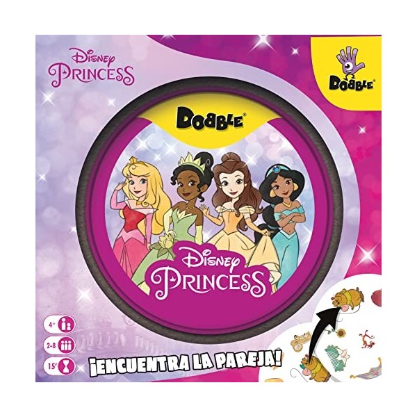 Dobble Princesses Disney – Jeu de société en espagnol pour 2 à 8 joueurs