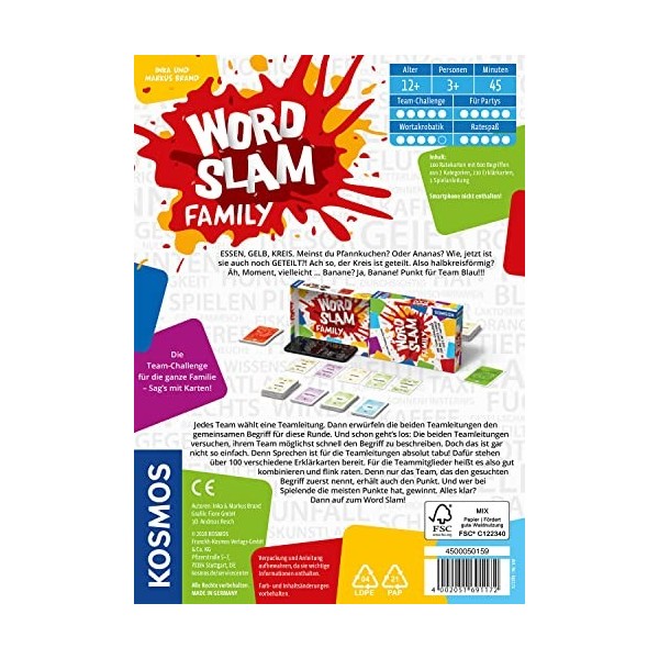 Franckh-Kosmos Word Slam Family: Die Team-Challenge für Die ganze Familie - Sags mit Karten