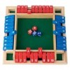 Fafaherr Jeu de société Boîte Jeu de Cube, Shut The Box Jeu de société de Cube pour 4 Joueurs Fermez la boîte Tableau en Bois