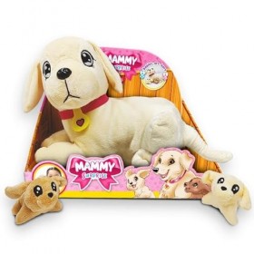Sbabam, Mammy Surprise Big Version, Peluche Chien 34 x 25 cm avec Chiots, Jeux pour Enfants de kiosque, Animaux Jouet pour En