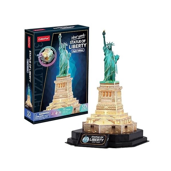 Puzzle 3D - Statue De La Liberté LED | Maquette A Construire | Puzzle 3D Adulte Et Puzzle 3D Enfant | Puzzle Enfant 8 Ans | M