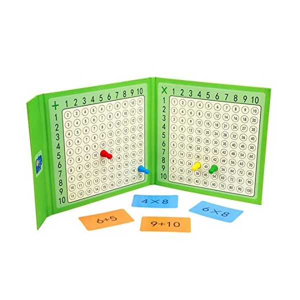 Tableau de Addition et Multiplication Magnétiques, Jeux de Plateau Table de Multiplication, Montessori Mathématique Tableau, 