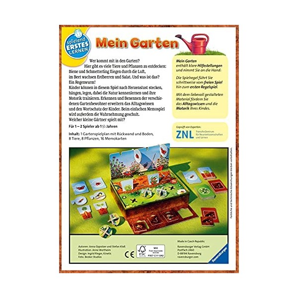 Ravensburger 24733-Mon Jardin-Jeu éducatif pour Enfants à partir de 1,5 Ans, Jouant Premier Apprentissage pour 1 à 2 Joueurs,