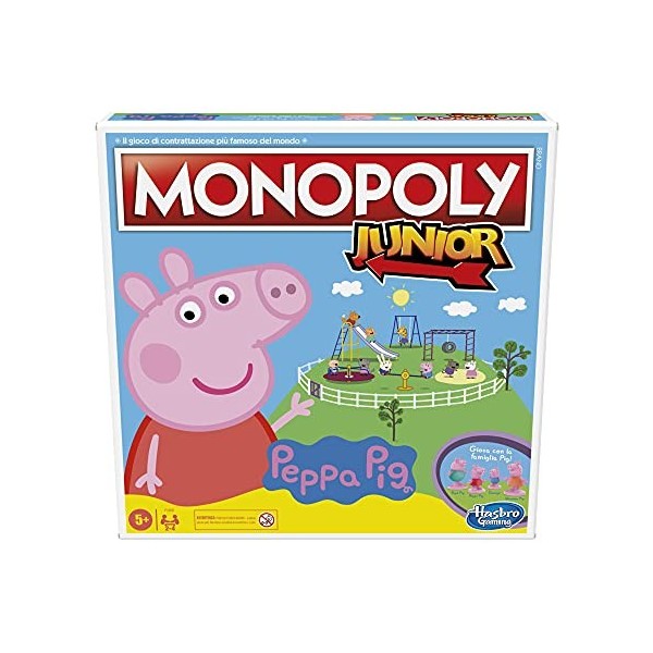 Monopoly- Peppa Pig Junior Edition, Gioco da tavolo 2-4 giocatori, per Bambini dagli 5 Anni in su, F1656, Multicolore