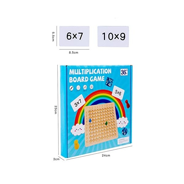 RMENGZHOUXI Planche de Multiplication en Bois Pensée Interactive Jeu de société Montessori Jeu de Puzzle dapprentissage préc