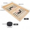 Herefun 2en1Jeu de Table de Hockey Portable en Bois, Coffret Jeux de Société Famille, Jeu de Plateau de Bataille, Jeu déchecs