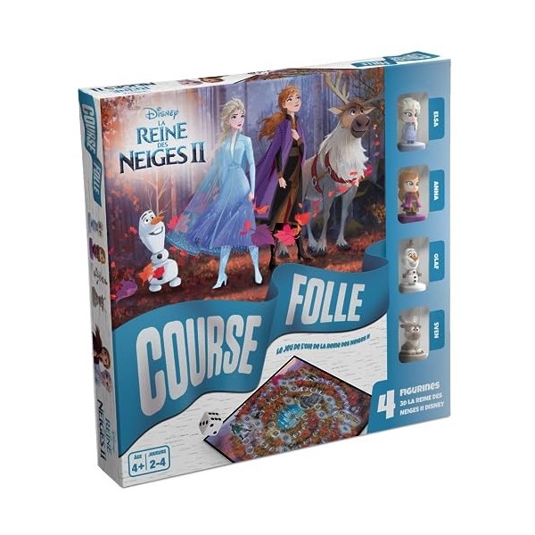 Shuffle – Course folle Disney La Reine Des Neiges 2 - Plateau et Figurines Anna, Elsa, Olaf, Swen – Jeu de société enfant - à