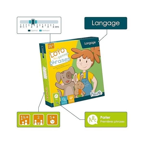 Placote – Loto Des Petites Phrases, Jeu éducatif 1½ an à 3 ans - PLA3