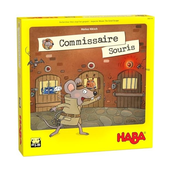 HABA Commissaire Souris société-Jeu denquête et de mémoire-6 Ans et plus-306114, Coloré
