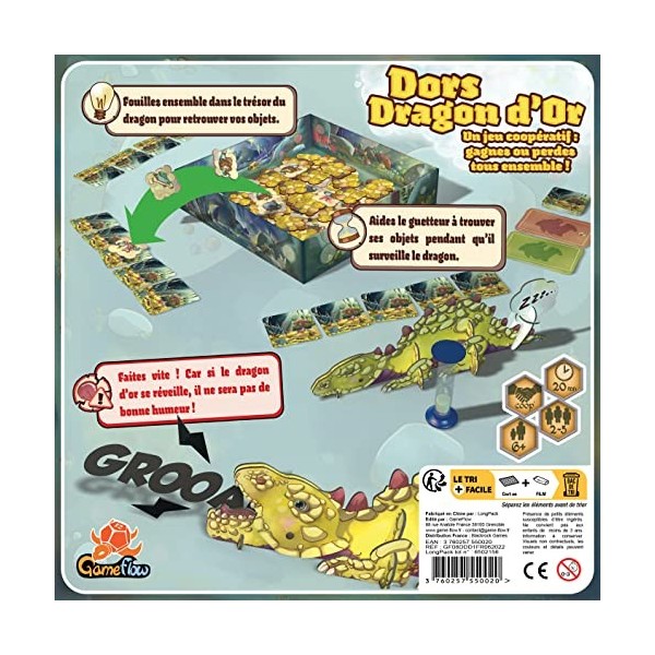 Dors Dragon dor - Le Jeu du Dragon dor Qui dort -Jeu Famille dès 6ans - Coopération - Observation - Rapidité