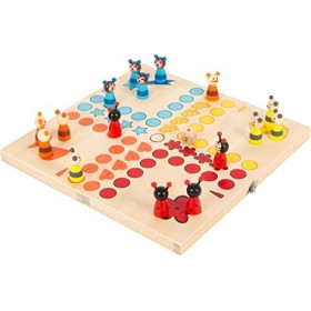small foot 7358 Ludo "Animaux" en bois, jeu de société pour petits et grands, avec figures animales, à partir de 4 ans