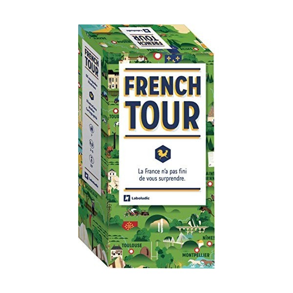 French Tour - Jeu de Cartes illustrées pour découvrir la France en 66 étapes - Jeux de société Famille et Enfant