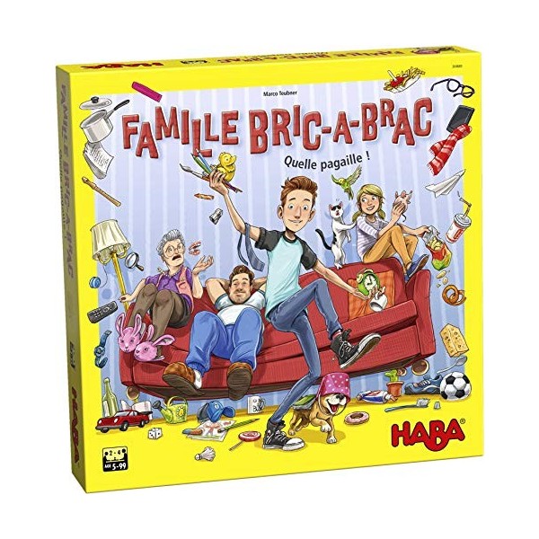 HABA 304683 - Famille BRIC-à-BRAC - jeu de puzzle avec plateau de jeu XXL et matériel de jeu 3D, jeu à partir de 5 ans