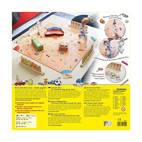 HABA 304683 - Famille BRIC-à-BRAC - jeu de puzzle avec plateau de jeu XXL et matériel de jeu 3D, jeu à partir de 5 ans