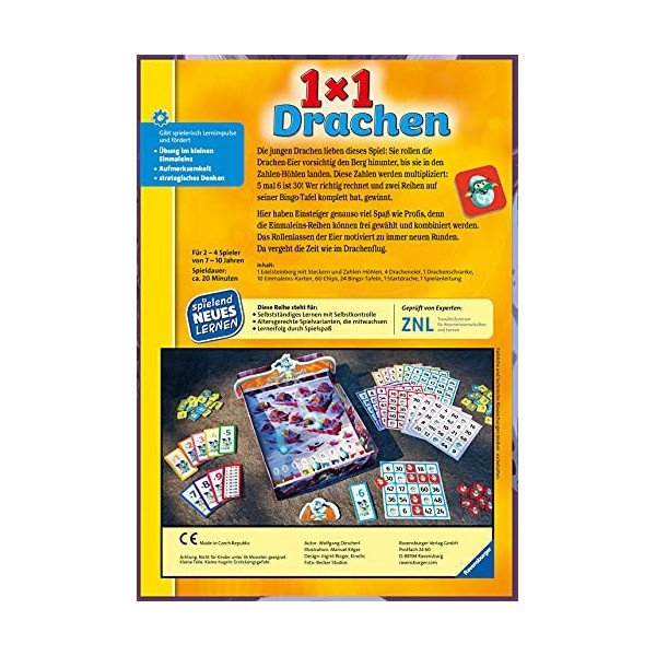 Ravensburger 24976-1 x 1 Dragon - Jeu éducatif pour Enfants de 7 à 10 Ans - pour 2 à 4 Joueurs - Espace de Chiffres de 1 à 10