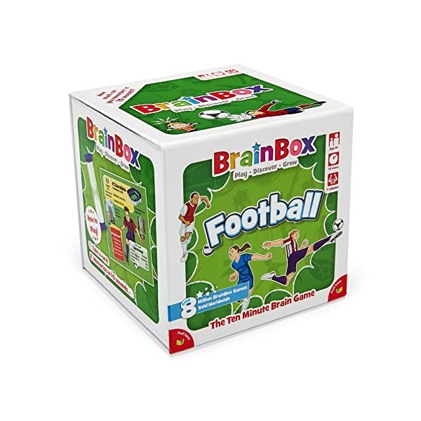 BrainBox Football 2022 , Card Game, Ages 8+, 1+ Players, 10+ Minutes Playing Time