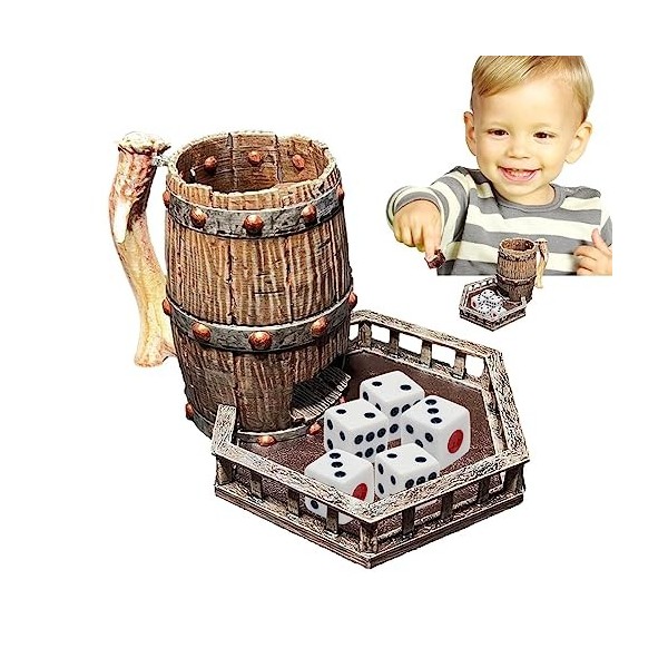 SHAVERUSH Jeu Tour Plateau Dés, Boîtier Tour Dés avec Plateau Dés, Mini-Jeux pour Le Jeu Rôle sur Table, Accessoires Jeu Rôle