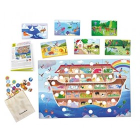 Ludattica - La tombola de larche de Noé - Jeu pour enfants 3 ans - Tombola des animaux - Made in Italy