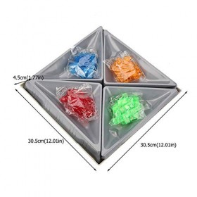 Yuecoom Jeu de société, Jouet carré en Plastique pour Enfants avec 84 pièces en 4 Couleurs Jeu de société Puzzle stratégie Jo