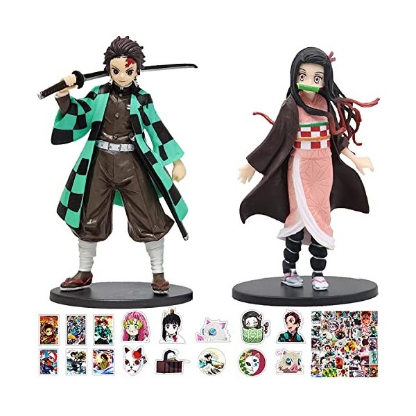 GENGUTOR 5 Figurines Anime Demon Slayer, Modèle de Personnage danime, Figurines de Dessin animé avec Socle Figurine Demon Sl