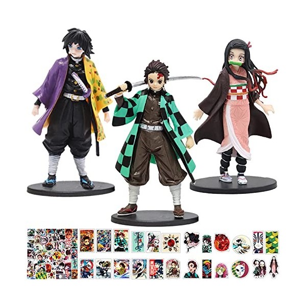 GENGUTOR 5 Figurines Anime Demon Slayer, Modèle de Personnage danime, Figurines de Dessin animé avec Socle Figurine Demon Sl