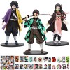 GENGUTOR 5 Figurines Anime Demon Slayer, Modèle de Personnage danime, Figurines de Dessin animé avec Socle Figurine Demon Sl