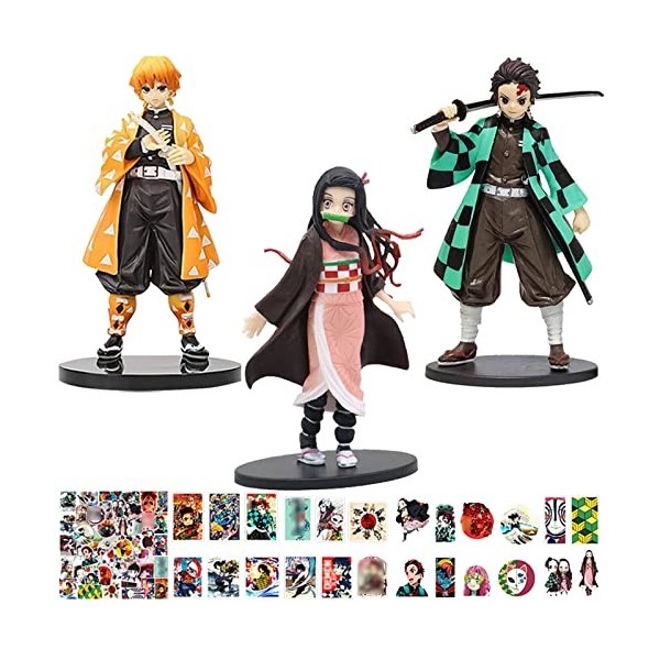 GENGUTOR 5 Figurines Anime Demon Slayer, Modèle de Personnage danime, Figurines de Dessin animé avec Socle Figurine Demon Sl