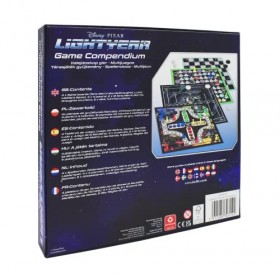 Cartamundi Lightyear Games Compendium, Profitez de 4 Jeux de société différents, y Compris Neuf Morris, Draughts, Ludo, échel