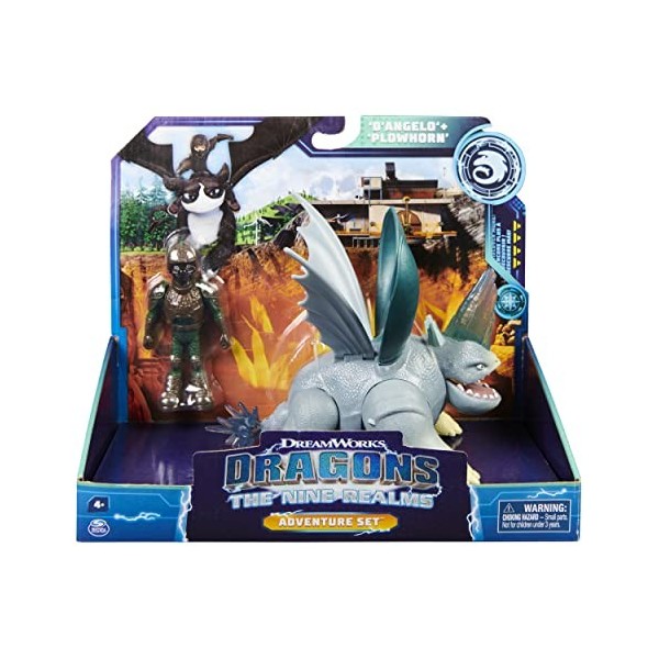 Dreamworks Dragons Adventure Set, Figurines Tom et Thunder, The Nine Realms, Jouets pour Enfants à partir de 4 Ans