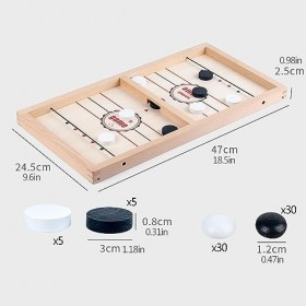 TADUBA GRA Sling Puck, drewniana GRA w hokeja, łatwa GRA planszowa w hokeja, interaktywna GRA w krążki dla dwóch graczy Gomok
