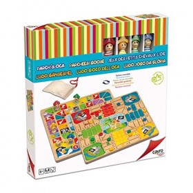 Cayro - Parcheesi et Oie - + 5 Ans - Modèle Pirates - Jeu de société Double pour Enfants et Adultes - Plateau réversible et p