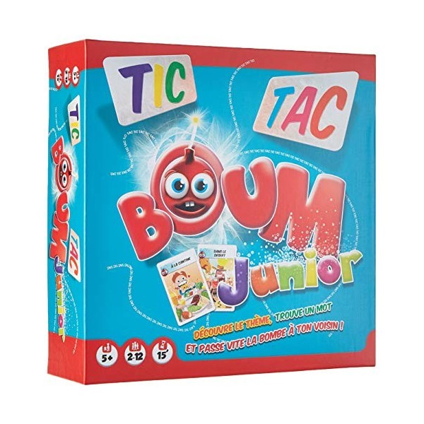 Asmodee | Zygomatic | Tic Tac Boum : Junior | Jeu de société | À partir de 5 ans | 2 à 12 joueurs | 15 minutes