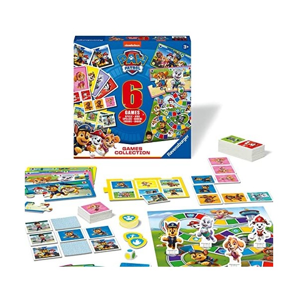 Ravensburger Paw Patrol 6-in-1 Games Compendium Set for Kids Age 3 Years Up