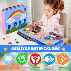 VISXUSE Quiet Book,Busy Board,Jouets Dactivité et De Développement,Jouet Sensoriel en Feutre 3D,Busy Board Montessori,Montes