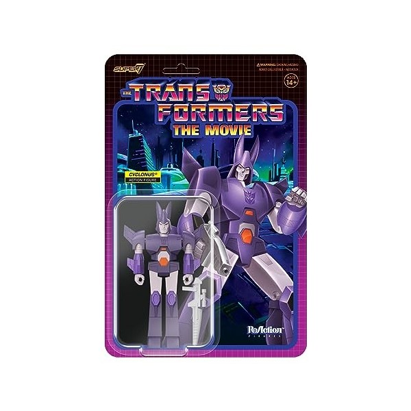 SUPER7 - Figurine Reaction Transformers Cyclonus - Figurine de Collection