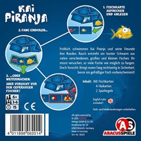 ABACUSSPIELE- Kai Piranja Jeu de Cartes pour Enfants, ABA06201, Marron