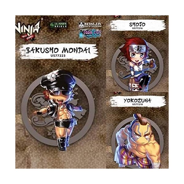 3er Set Extension de jeu stratégique Ninja All-Stars : Shojo , Yokozuna et Bakusho Mondai