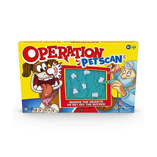 Hasbro Operation Pet Scan Board Game for 2 Or More Players, Kids Ages 6 and Up, with Silly Sounds, Remove The Objects Or Get 