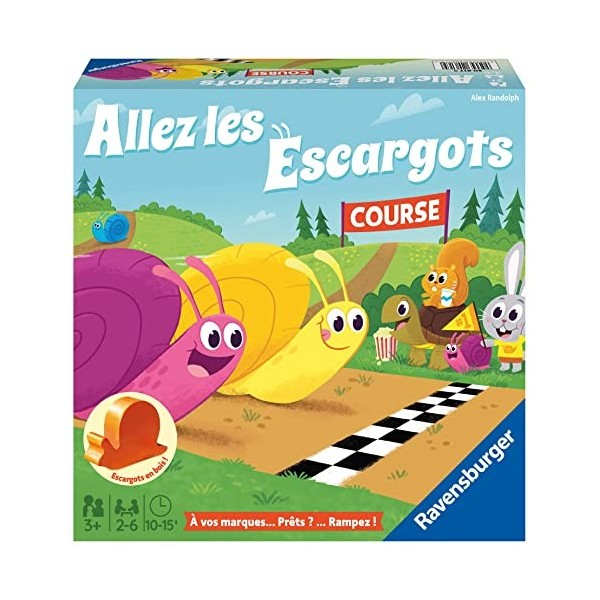 Ravensburger – Allez les escargots - Premier jeu de société pour enfants - Enfant et Parents - de 2 à 6 joueurs à partir de 3