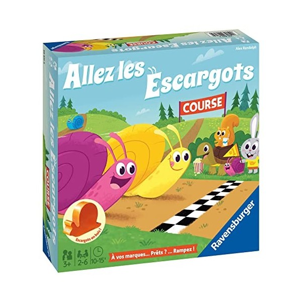 Ravensburger – Allez les escargots - Premier jeu de société pour enfants - Enfant et Parents - de 2 à 6 joueurs à partir de 3