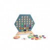 BS Toys Jeu de Société 3 en Ligne - Jouet Stratégie Hexagonal en Bois avec Cartes Réversibles - pour Enfants de 5 Ans et Plus