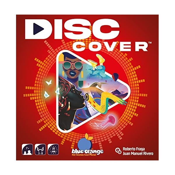 Blue Orange - Disc Cover - Jeu dAmbiance - Jeu de Musique Idéal en Soirée avec des Amis - Jeu de Société de Rapidité Multijo