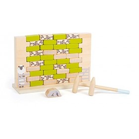 small foot Mur bancal 4 Friends, Jeu de société adapté aux Enfants Deux marteaux Inclus, en Bois, Art. 12237