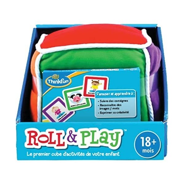 ThinkFun - Roll & Play - Jeu déveil - Educatif – Le premier cube dactivités de votre enfant - 1 joueur ou plus - A partir d