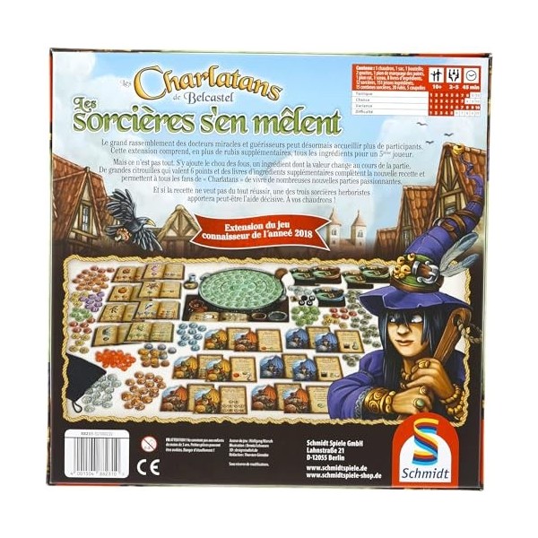 Schmidt Spiele 88231 Extension Charlatans – Les sorcières s’en mêlent, Jeu de stratégie