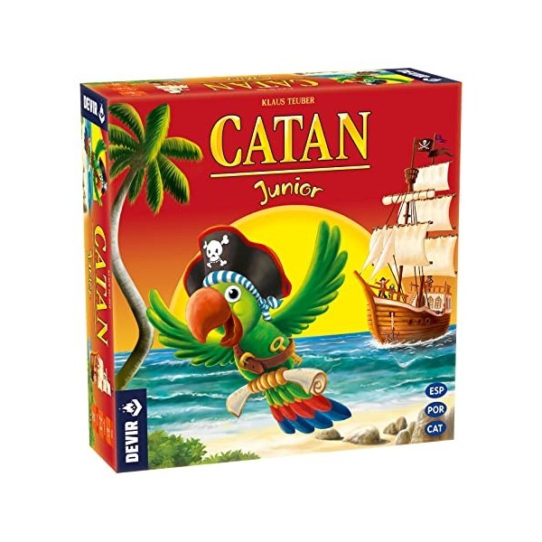 Devir - Catan Junior, Jeu de société en Espagnol Catalan et Portugais, Jeu de Table pour Enfants, Jeu de 6 Ans, Jeu en Famill