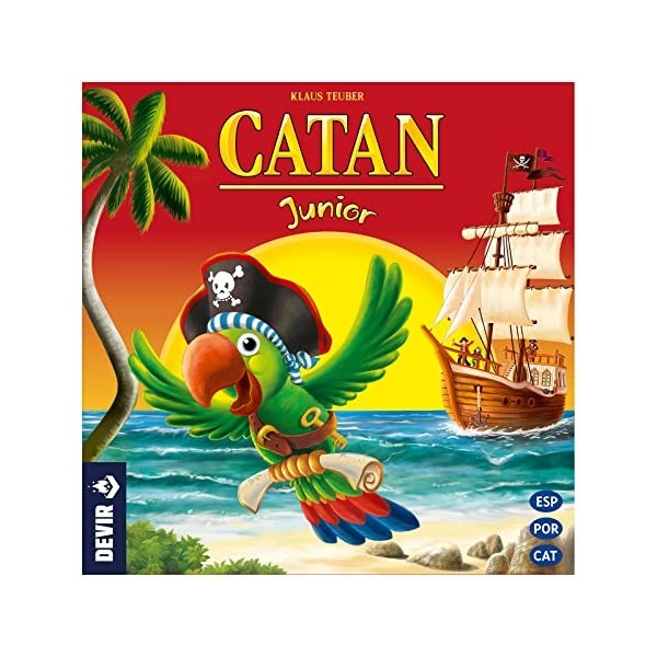 Devir - Catan Junior, Jeu de société en Espagnol Catalan et Portugais, Jeu de Table pour Enfants, Jeu de 6 Ans, Jeu en Famill