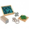 WDK Partner - A1202437 - Jeu de Plateau - Coffret 5 Jeux Bois et Métal