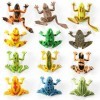 Daxlizy Lot de 12 figurines de grenouille en plastique coloré - Mini grenouille - Figurine réaliste de la forêt tropicale - M