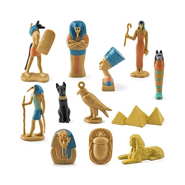 Hztyyier Ensembles de Jouets Modèles de LÉgypte Ancienne, Ensemble de Figurines égyptiennes 12PCS Décorations de Fête égypti